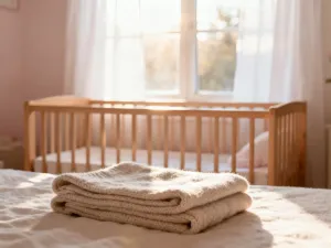 Dwa drewniane klocki leżące obok siebie na dywanie, symbolizujące harmonię i zgodną zabawę rodzeństwa w przytulnym salonie.