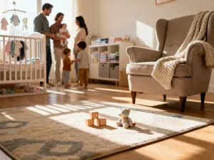 Kolorowe puzzle układane na drewnianym stole w słonecznym pokoju dziecięcym.