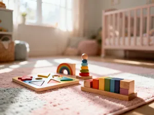 Kolorowe karty z ilustracjami zasad bezpieczeństwa nad wodą i na słońcu, rozłożone na drewnianym stole w słoneczny dzień.
